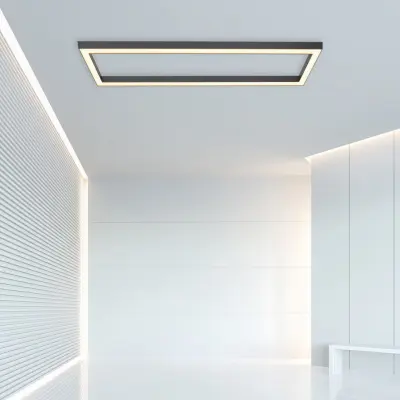Lines Square LED-taklampa, 110 cm, grafit, fjärrkontroll – PURE PURE Lines Square - Vardagsrum - Modern - Metall - Vinklad