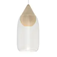 Liuku Taklampa Drop Transparent - Mater Liuku Drop - Vardagsrum - Design - Trä - Med en ljuskälla