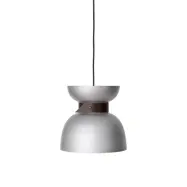 Liv taklampa, råaluminium/läder 30cm