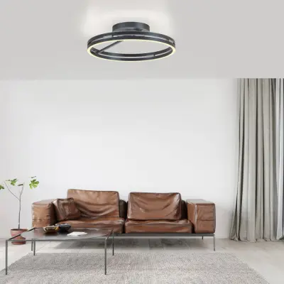 Loop LED-taklampa, mystic grey, Ø 60 cm, CCT – PURE PURE Loop - Vardagsrum - Modern - Aluminium - Med en ljuskälla