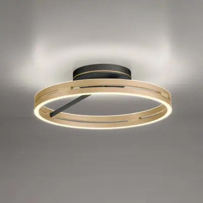 Loop LED-taklampa, svart/elfenbensguld, Ø 60 cm, CCT – PURE PURE Loop - Vardagsrum - Modern - Aluminium - Med en ljuskälla