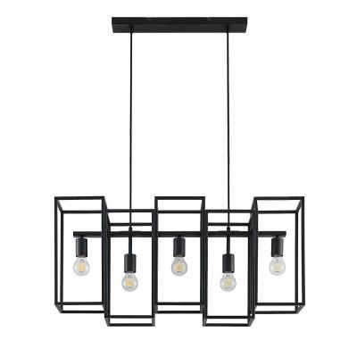 Lucande - Andrik 5 Square Taklampa Black
