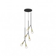 Lucande - Carlea 6 Cluster Taklampa Black/Brass