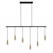 Lucande - Carlea 6 Taklampa Black/Brass