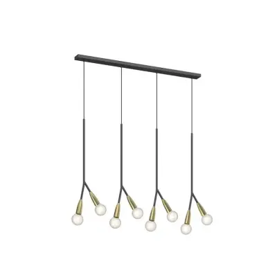 Lucande - Carlea 8 Taklampa Black/Brass