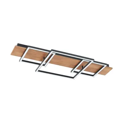 Lucande - Chariska LED Plafond L95 Wood/Black