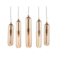 Lucande - Freylin 5 Taklampa Bärnsten/Mässing