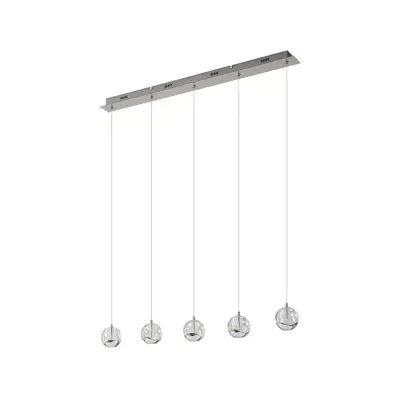 Lucande - Hayley 5 Line Taklampa Clear/Chrome