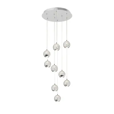 Lucande - Hayley 9 pendellampa Clear/Chrome