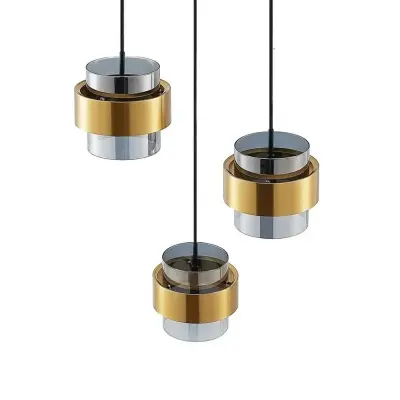 Lucande - Ikibare Cluster Taklampa Black/Brass/Smoke
