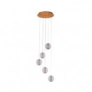 Lucande - Ismenia 5 LED Taklampa Mässing