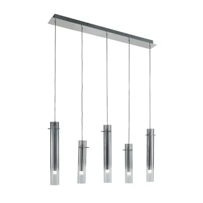 Lucande - Korvitha 5 LED Taklampa Smoke/Silver