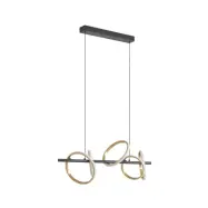 Lucande - Madu LED Taklampa  L92,5 Svart/Guld/Vit