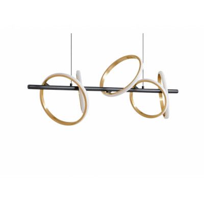 Lucande - Madu LED Taklampa  L92,5 Svart/Guld/Vit