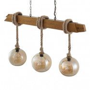 Lucande - Mevan 3 Taklampa Wood/Amber