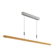 Quitani - LED-pendellampa Nora, ek natur, längd 158 cm