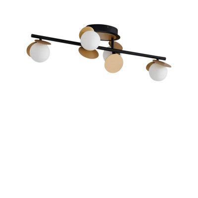 Lucande - Pallo 4 LED Plafond Svart/Guld