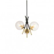 Lucande - Sotiana 3 Round Taklampa Black/Brass