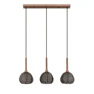 Lucande - Tetira 3 Long Taklampa Brown