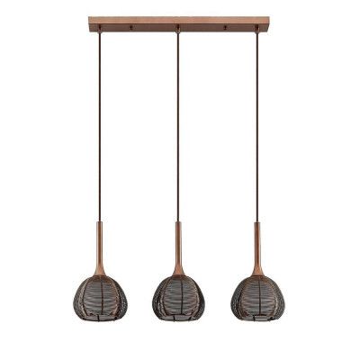 Lucande - Tetira 3 Long Taklampa Brown