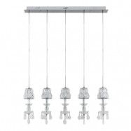 Lucande - Yasanie LED 5 Long Taklampa Clear