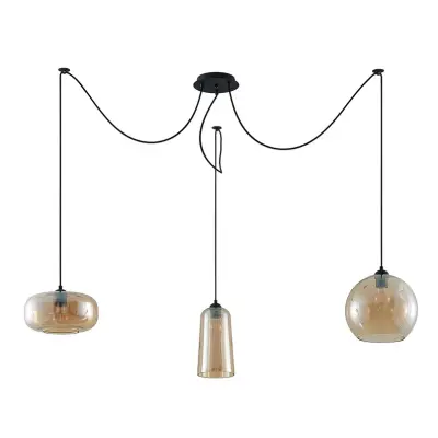 Lucande - Zyli 3 Taklampa Amber