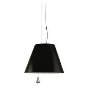 Costanza Taklampa Up/Down Liquorice Black Luceplan - Matsal - Aluminium