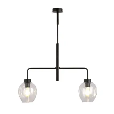 LUKKA 2 Taklampa, Svart/Transparent