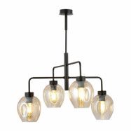 LUKKA 4 Taklampa, Svart/Amber