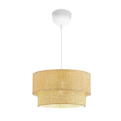 LUMI 242005 taklampa - beige PVC och vit plast