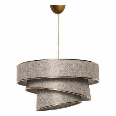 LUMI Couper taklampa - beige bomull och guld