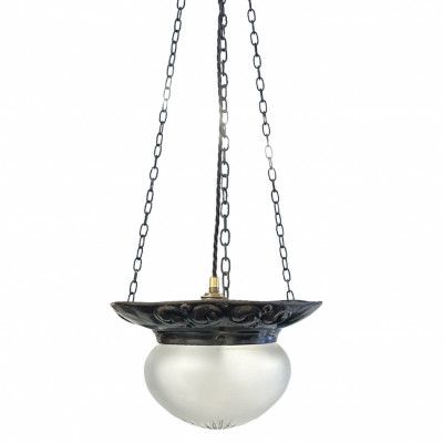 Lysande Livia taklampa, koppar/glas