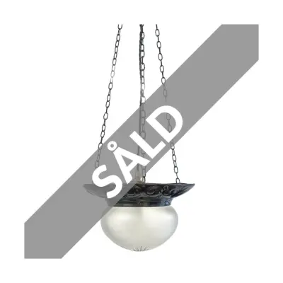 Lysande Livia taklampa, koppar/glas