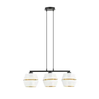 MALIA 3 Taklampa, Svart/Vit/Guld