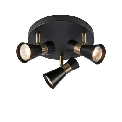 Markslöjd - Folie taklampa, 3 lampor, svart/mässing