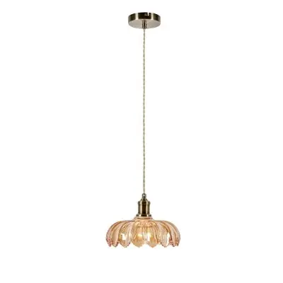 Markslöjd Taklampa Kurage 1L Amber/Mässing