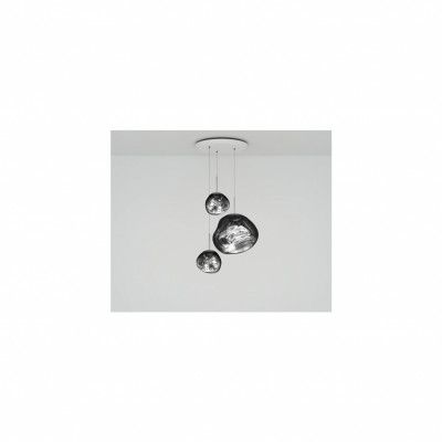 Melt Trio Round LED taklampa, krom