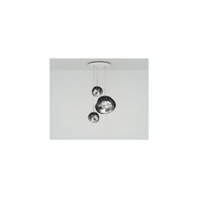 Melt Trio Round LED taklampa, krom