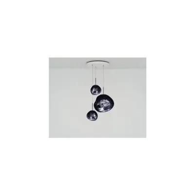 Melt Trio Round LED taklampa, smoke