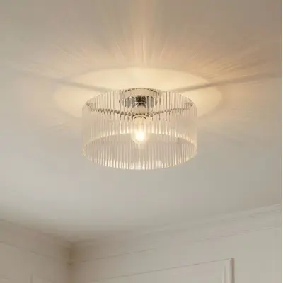 Meritt taklampa, krom/klar, Ø 40 cm, glas Lucande - Vardagsrum - Modern - Med en ljuskälla
