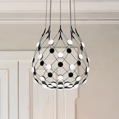 Mesh Taklampa Ø55XH55 1m Phase Black Luceplan - Vardagsrum - Modern - Metall - Med flera ljuskällor