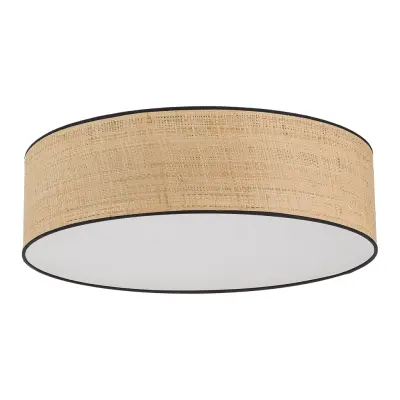 MICADONI Mira taklampa - naturlig raffia och vit plast/metall