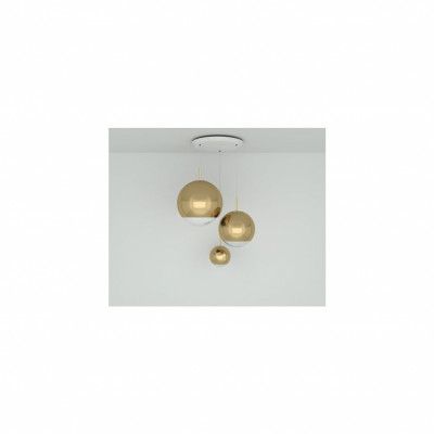 Mirror Ball Gold Range taklampa, guld