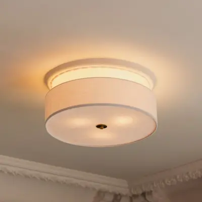 Noah 50 taklampa, vit – Globen Lighting - Vardagsrum - Skandinavisk - Tyg / textil - Med lampskärm