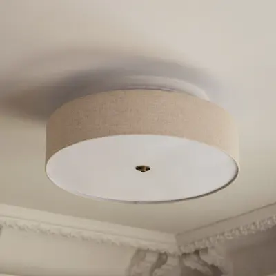 Noah 65 taklampa, beige – Globen Lighting - Vardagsrum - Skandinavisk - Tyg / textil - Med lampskärm