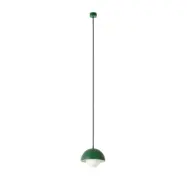 NOLA - Hide pendellampa, Ø 17 cm, mörkgrön, G9, aluminium/glas