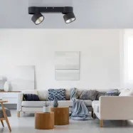 Nola LED-taklampa, 2 lampor, svart – PURE - Vardagsrum - Modern - Metall - Med flera ljuskällor