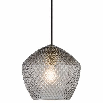 NORDLUX Orbiform taklampa - rökt glas och metall i mässing
