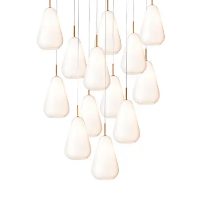 Nuura Aps - Anoli 13 ljuskrona, guld/opal, 13-armadNuura