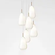 Anoli 6 Ljuskrona Nordic Gold/Opal Nuura Aps - Vardagsrum - Design - Glas - Med flera ljuskällor